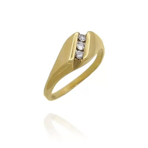 Anel Ouro 18K E Diamantes