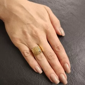 Anel Ouro 18K E Pedras Brasileiras