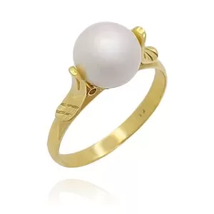 Anel Ouro 18K E Pérola