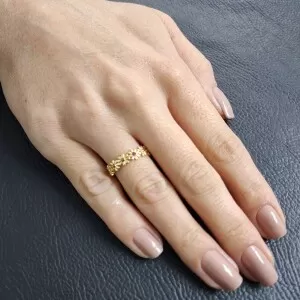 Anel Ouro 18K E Rubi