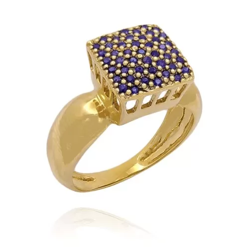 Anel Ouro 18K E Safiras