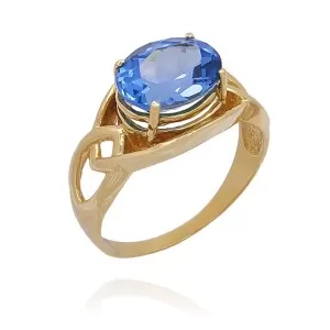 Anel Ouro 18K E Topázio