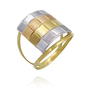 Anel Ouro 18K Em Três Cores