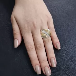 Anel Ouro 18K Em Três Cores