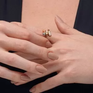 Anel Ouro 18K, Pedras Brasileiras E Diamantes