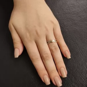 Anel Ouro 18K, Pérola E Diamantes