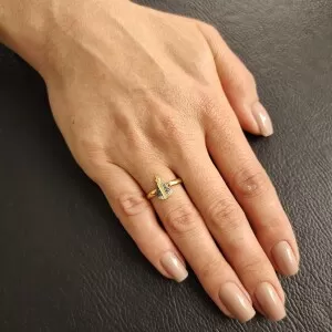 Anel Ouro 18K, Quartzos E Diamantes