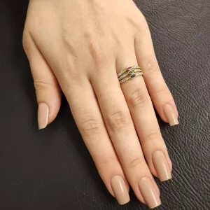 Anel Ouro 18K, Rubi, Safira, Esmeralda E Diamantes