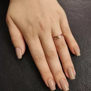 Anel Ouro 18K, Rubis E Diamante