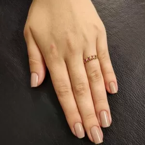 Anel Ouro 18K, Rubis E Diamantes