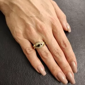 Anel Ouro 18K, Safira E Diamantes