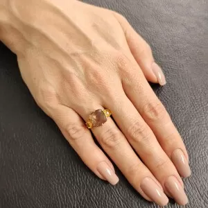 Anel Ouro 18K, Topázio E Citrinos