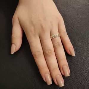 Anel Ouro 18K Três Cores E Diamantes