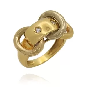 Anel Ouro 18K Três Cores E Diamantes