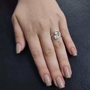 Anel Ouro Branco E Diamante baguete