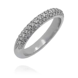 Anel Ouro Branco E Diamantes