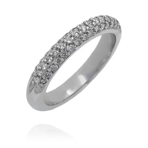 Anel Ouro Branco E Diamantes