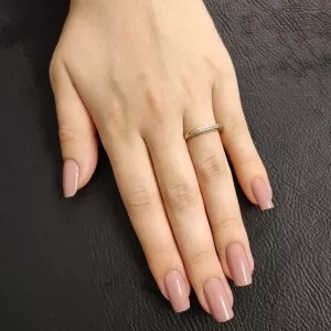 Anel Ouro Branco E Diamantes
