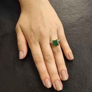 Anel Ouro Branco, Esmeralda E Diamantes