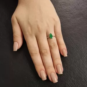 Anel Ouro Branco, Esmeralda E Diamantes