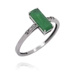 Anel Ouro Branco, Esmeralda E Diamantes