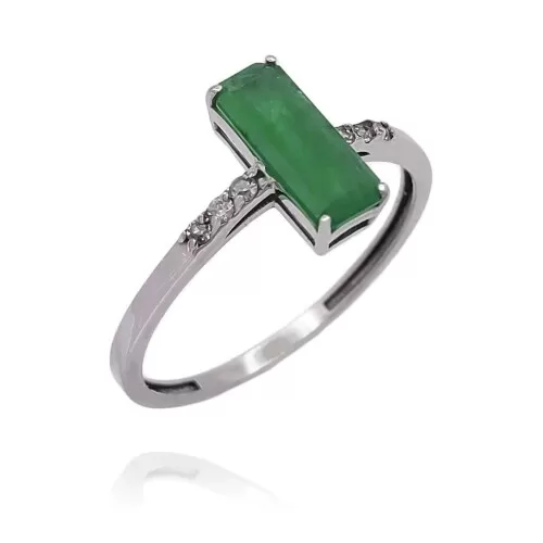 Anel Ouro Branco, Esmeralda E Diamantes