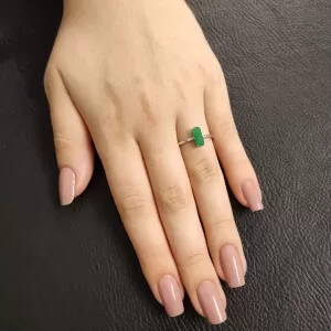 Anel Ouro Branco, Esmeralda E Diamantes