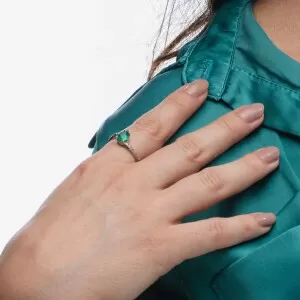 Anel Ouro Branco, Esmeralda E Diamantes