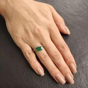 Anel Ouro Branco, Esmeralda E Diamantes