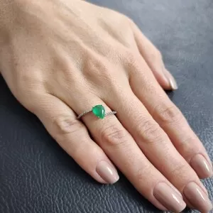 Anel Ouro Branco, Esmeralda E Diamantes