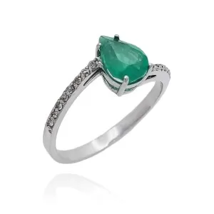 Anel Ouro Branco, Esmeralda E Diamantes