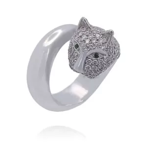 Anel Ouro Branco, Esmeraldas E Diamantes