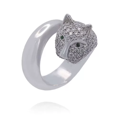 Anel Ouro Branco, Esmeraldas E Diamantes