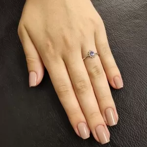 Anel Ouro Branco, Tanzanita E Diamantes