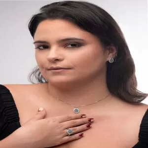 Anel Ouro Branco, Topázio E Safiras