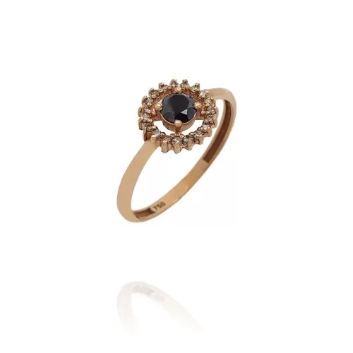 Anel Ouro Rosé E Diamantes