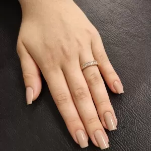 Anel Ouro Rosé E Diamantes