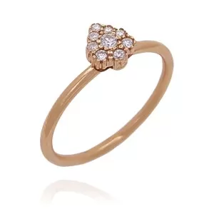 Anel Ouro Rosé E Diamantes