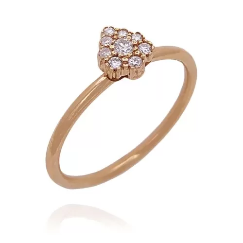 Anel Ouro Rosé E Diamantes