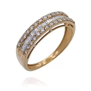Anel Ouro Rosé E Diamantes