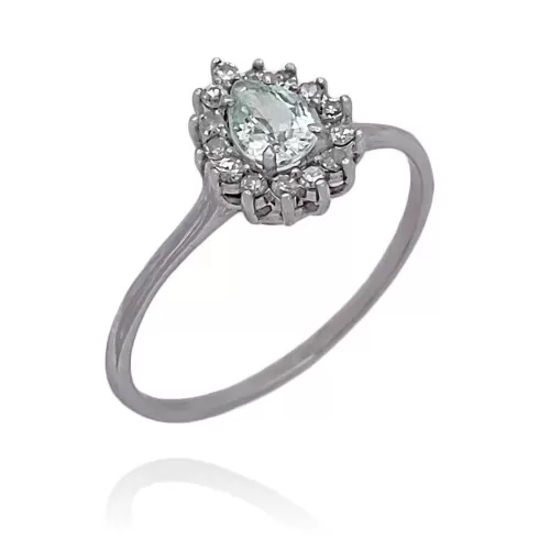 Anel Ouro branco, Turmalina Paraíba E Diamantes
