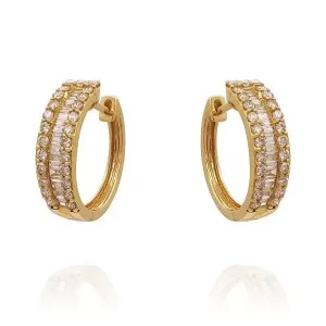 Argolas Ouro 18K E Diamantes