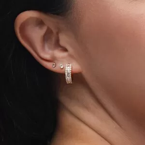 Argolas Ouro 18K E Diamantes