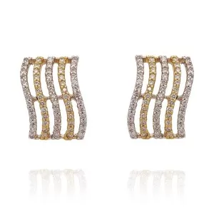 Brincos Ouro 18K Duas Cores E Diamantes