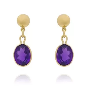 Brincos Ouro 18K E Ametistas