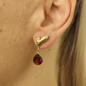 Brincos Ouro 18K E Citrinos