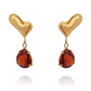 Brincos Ouro 18K E Citrinos