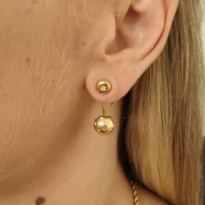 Brincos Ouro 18K E Diamantes