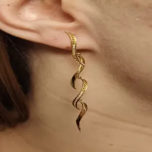 Brincos Ouro 18K E Diamantes