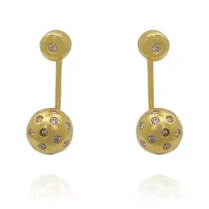 Brincos Ouro 18K E Diamantes